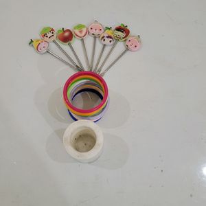 Colored Fruit Fork Set