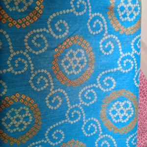 Blue Chunari Sarees With Digital Print