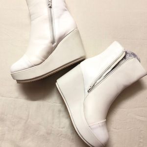 White-Off-White Heeled Boots