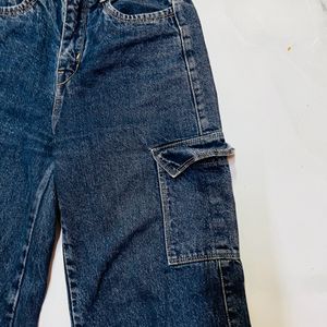 Straight Leg Cargo Jeans