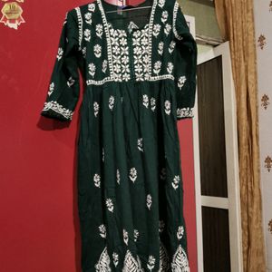 Chikankari Lakhnawi Frock Kurti