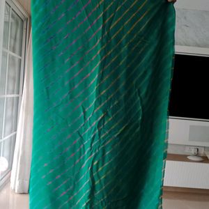 Green Saree With Blouse Piece