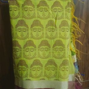 Buddha Print Cotton Saree