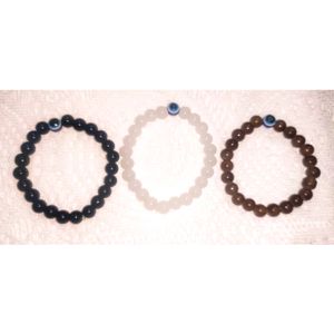 3 Evil Eye Bracelet Combo - Black, White & Brown