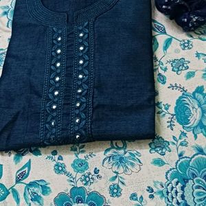 Straight Dark Blue Kurti