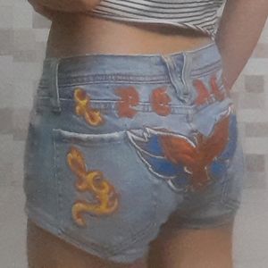 Denim Low Waist Shorts