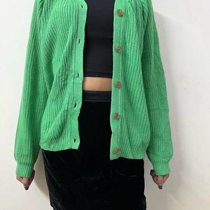 Green Baggy Cardigan