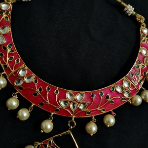 MEENAKARI NECKLACE AND MAANGTIKKA Combo