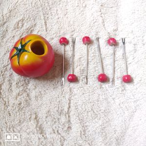 Artificial Fruit Shaped Mini Forks (Tomato Set)