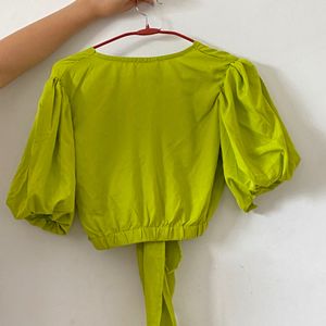 Green Crop Shirt