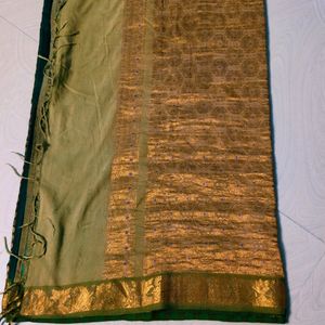 Multi colour cotton pure Gadwal saree