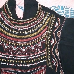 Thread Embroidery Work Cape Top