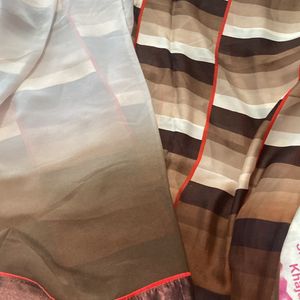 half hal brown georgette saree