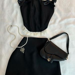 Black Corset Crop Top