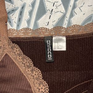 H&M Brown Lace Cami Top