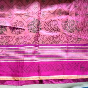 Multi Design Pink Saree