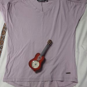 Roadster Lavendar V Neck T-shirts From Myntra