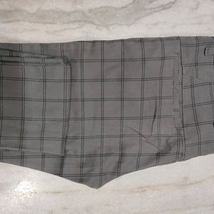 Mens Checked Chinos Grey, SIZE-28