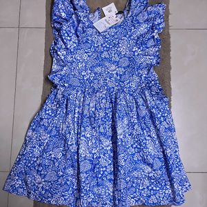 Zara Brand New Cotton Ruffle Dress