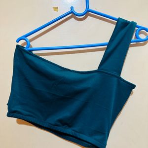 Teal Colour Crop Top