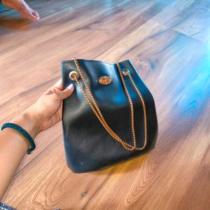 A Black Leather Bag