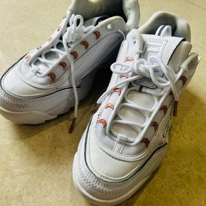 Original Fila Disruptor White Shoes With Rose Gold