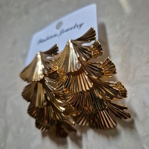 Gold Metallic Earrings