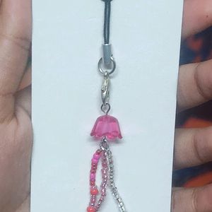 Pink Jelly Fish Phone Charm