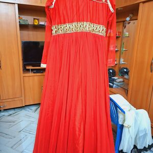 Beautiful Red 😍 Gown With Golden Embroidery ✨️