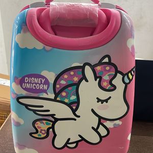 Unicorn Printed Trolly Bag Little Damge