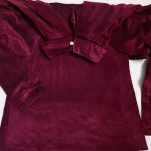 Cold Shoulder Designer Velvet Top