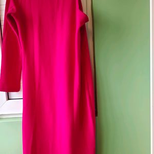 Sassafras Fuschia One Shoulder Midi Dress