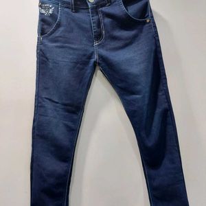 Navy Blue Skiny-fit Pant