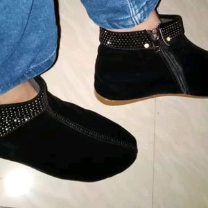 Black Velvet Designer Boots