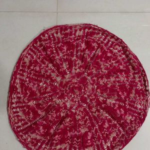 Handmade Crochet Red Stool Cover