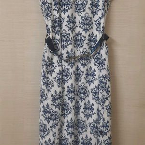 Blue Color Dress with belt from 109F