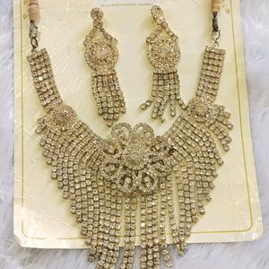 White Stones Studded Diamond Imitation Jewellery