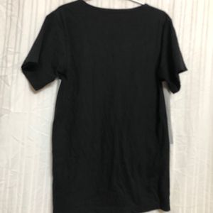 Black Cotton Short Sleeve T Shirt