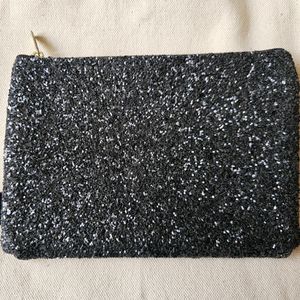Black Shimmery Clutch By Nykaa