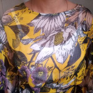 Printed Wrap Top For Women