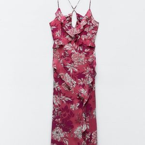 ZARA Ruffled Printed Dress