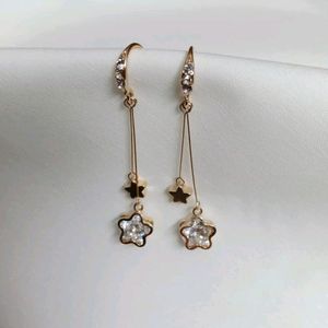 DOUBLE STAR STUDDED DANGLERS EARRING