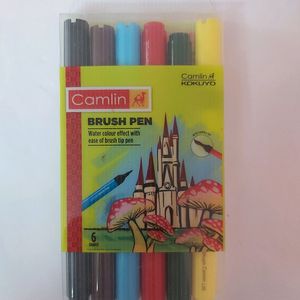 Art supplies (includes Camilin 6 colour Brush pen and Rangeelan25 shades oil pastels)