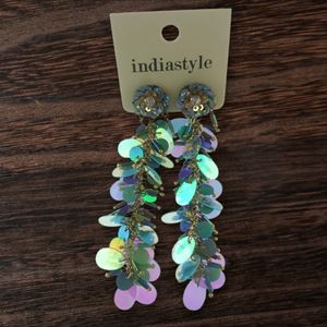 Handmade Iridescent Dangling Earrings