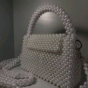 PEARL BEAD BAGS WITH CHAIN