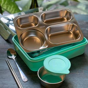 Leakproof 4 Compartment Lunch Box with Spoon