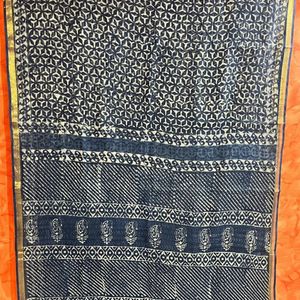 Indigo Cotton Kota Doria Saree 🔷🔹🔷🔹🔷