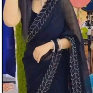 Women Black Saree