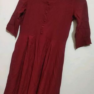 Maroon Kurti Plazo Set For Girl 30 Bust