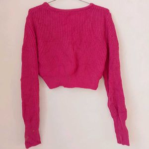 Pink Winter Crop Top.